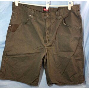 Wrangler Workwear Mens All Cotton Cargo Pockets Shorts Mens 38 Ripstop Brown